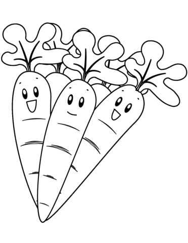 Happy Carrots Coloring Page